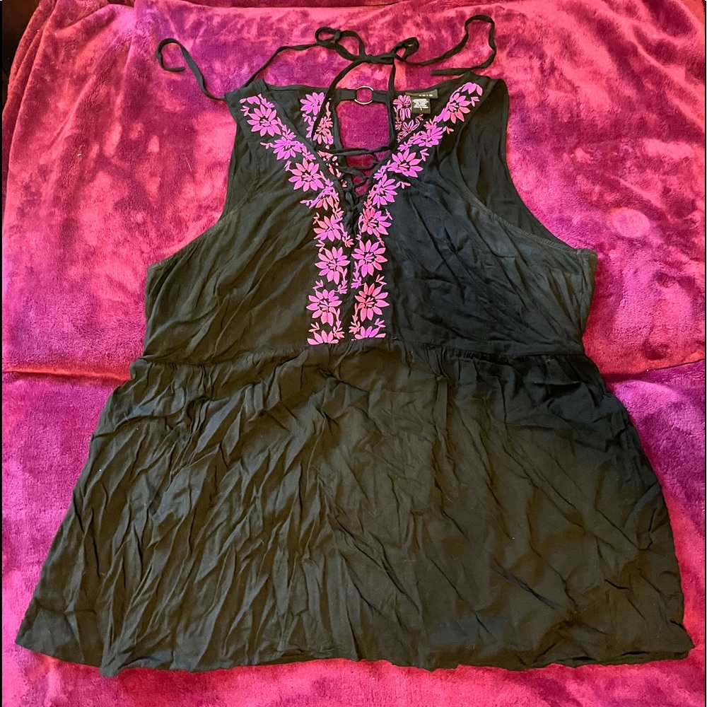 Torrid halter tie tank top with cut outs. Size 1